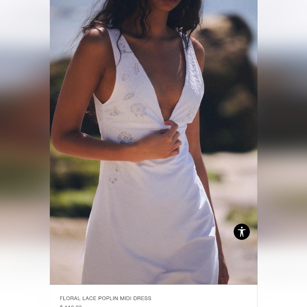 NWT Zara Lace Poplin Midi Dress